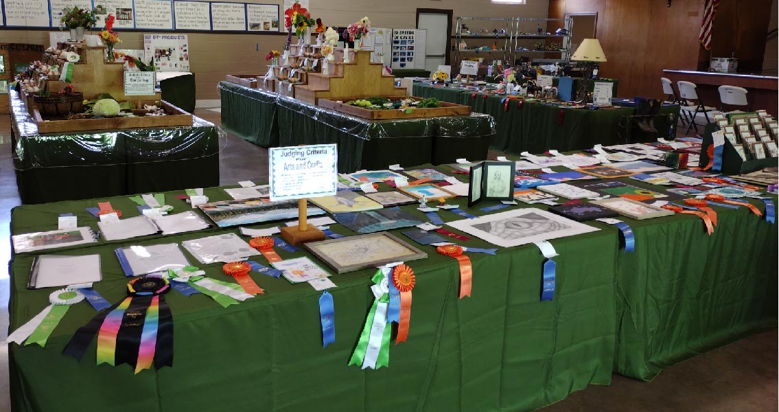 inside exhibits with ribbons
